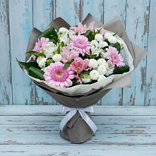 Букет цветов из:  Герберы, Альстромерии и Хризантемы в Головинка Сочи