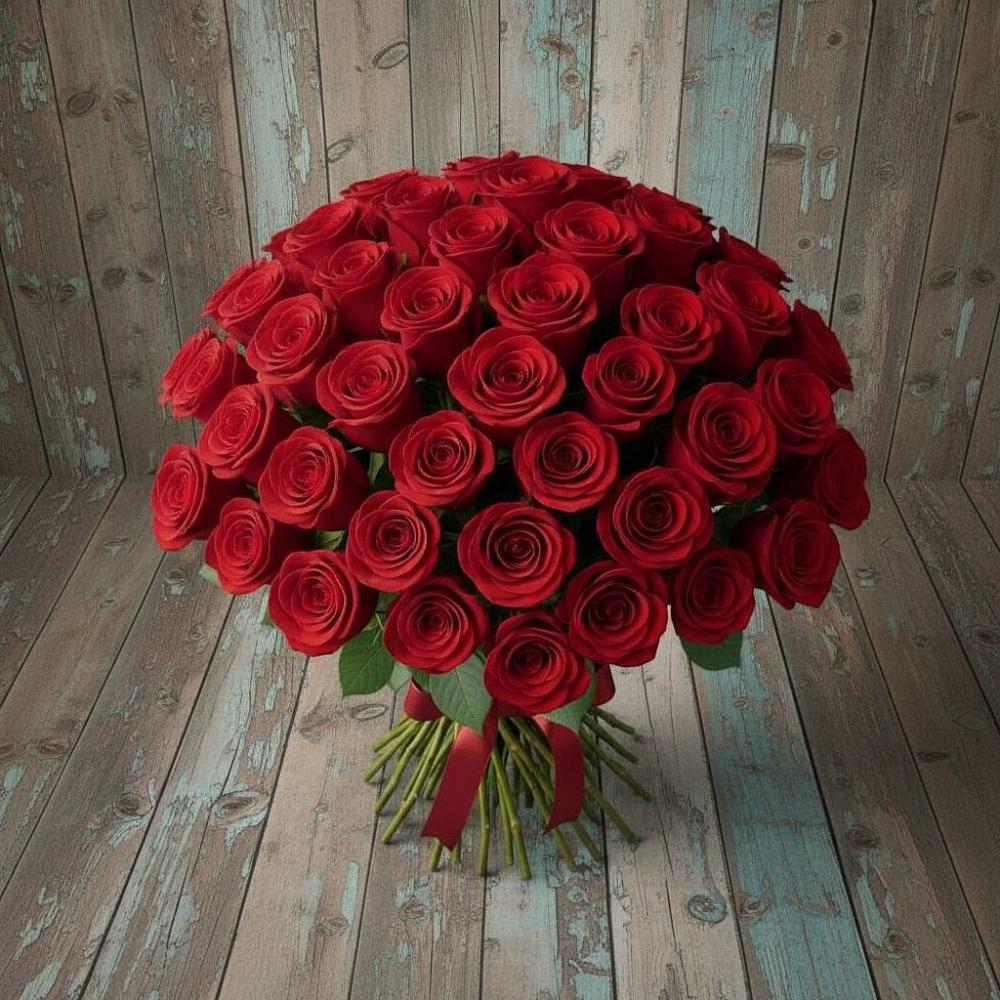 Букет 55 Красных роз Фридом в Головинка Сочи