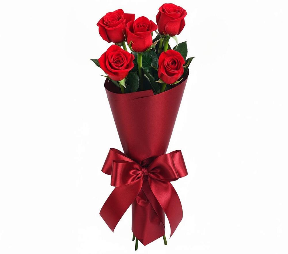 Букет 5 Красных роз Эдлесс Лав в Головинка Сочи