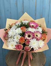Букет цветов из:  Розы, Герберы и Хризантемы в Головинка Сочи