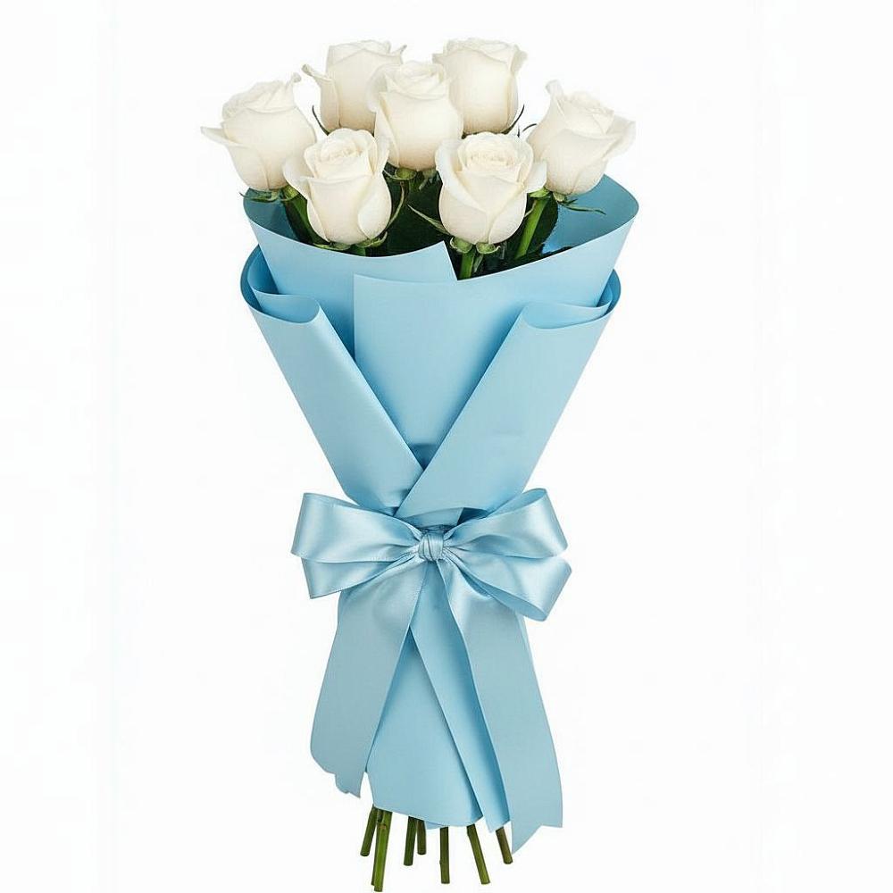 Букет 7 белых роз Проуд в Головинка Сочи