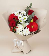 Букет цветов из:  Розы, Хризантемы, Герберы и Лилии в Головинка Сочи