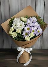 Букет цветов из:  Хризантемы и Розы в Головинка Сочи