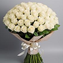 Букет 101 беля роза Белоснежка в Головинка Сочи