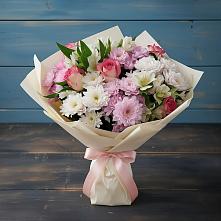 Букет цветов из:  Хризантемы, Альстромерии и Розы в Головинка Сочи