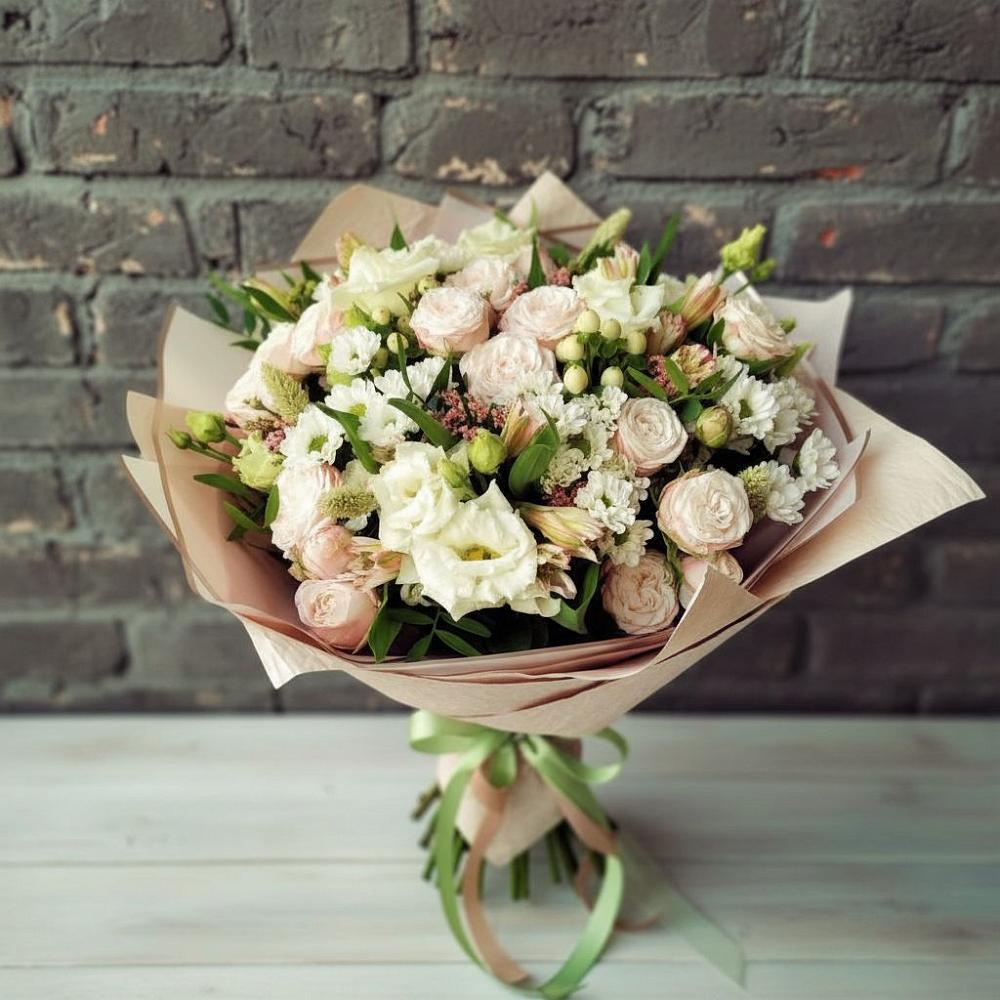 Букет цветов из: Альстромерии, Розы и Хризантемы в Головинка Сочи
