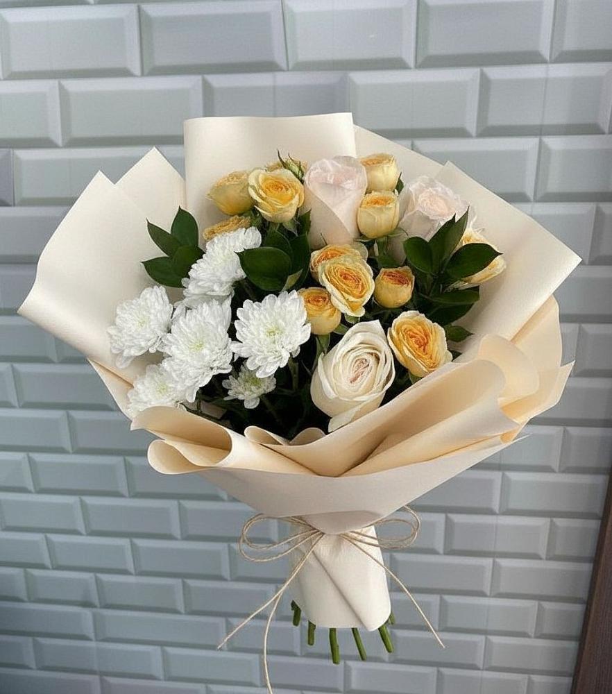 Букет цветов из: Розы и Хризантемы в Головинка Сочи