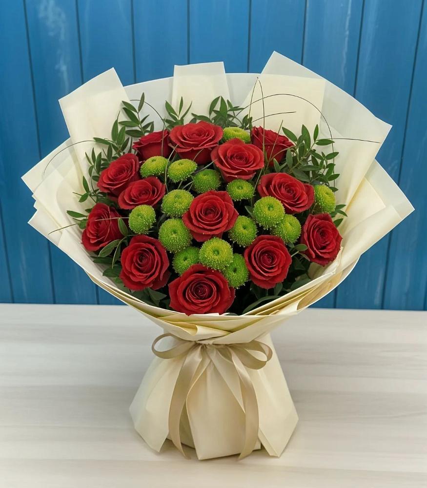 Букет цветов из: Розы и Хризантемы в Головинка Сочи